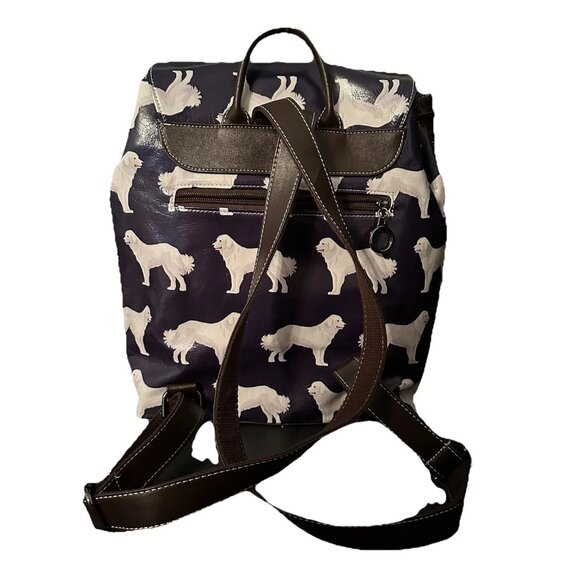 Great Pyrenees Dark Blue Large Backpack Dog Print Multi-functional Waterproof - Picture 5 of 13